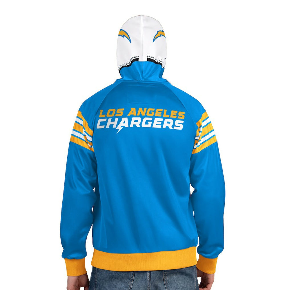 Los Angeles Chargers Pro Player Helmet Full-Zip Hooded Track Jacket Powder Blue/White