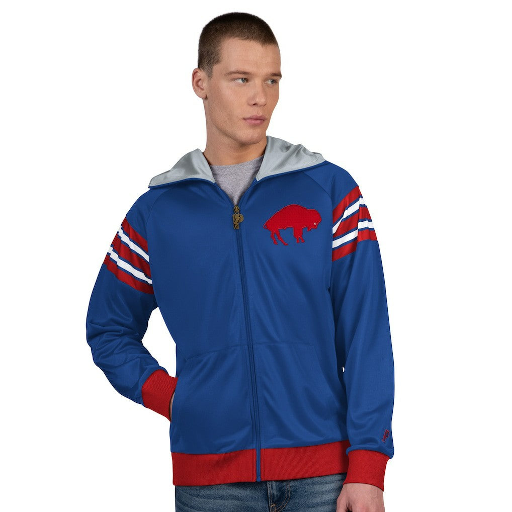 Buffalo Bills Pro Player Retro Helmet Full-Zip Hooded Track Jacket Royal/Red