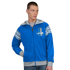 Detroit Lions Pro Player Retro Helmet Full-Zip Hooded Track Jacket Blue/Silver