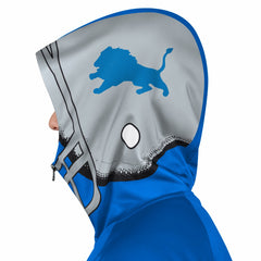 Detroit Lions Pro Player Retro Helmet Full-Zip Hooded Track Jacket Blue/Silver