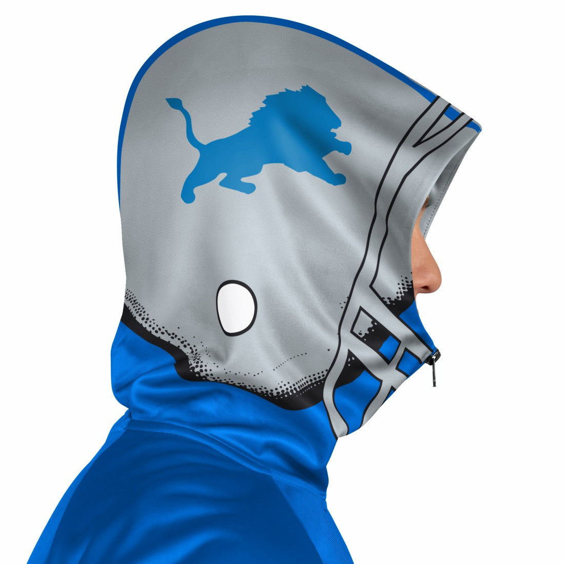 Detroit Lions Pro Player Retro Helmet Full-Zip Hooded Track Jacket Blue/Silver