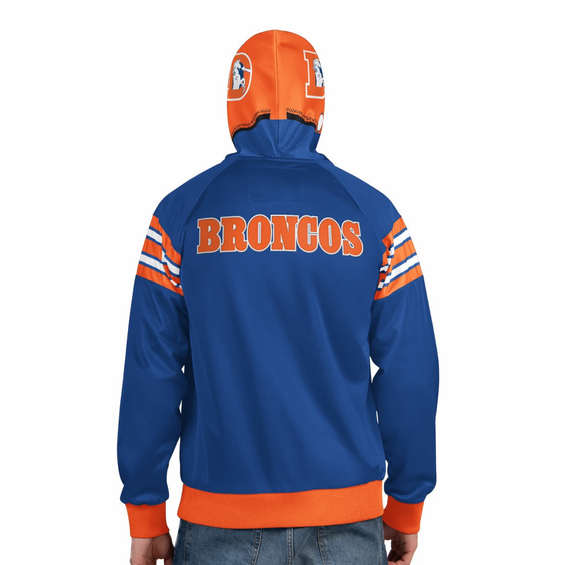 Denver Broncos Pro Player Retro Helmet Full-Zip Hooded Track Jacket Royal/Orange