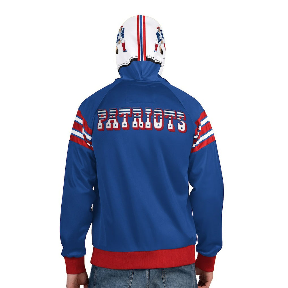New England Patriots Pro Player Retro Helmet Full-Zip Hooded Track Jacket Royal/Red