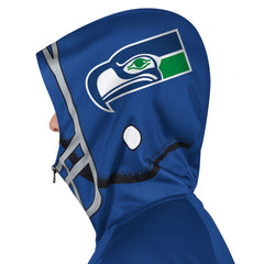 Seattle Seahawks Pro Player Retro Helmet Full-Zip Hooded Track Jacket Royal/Green