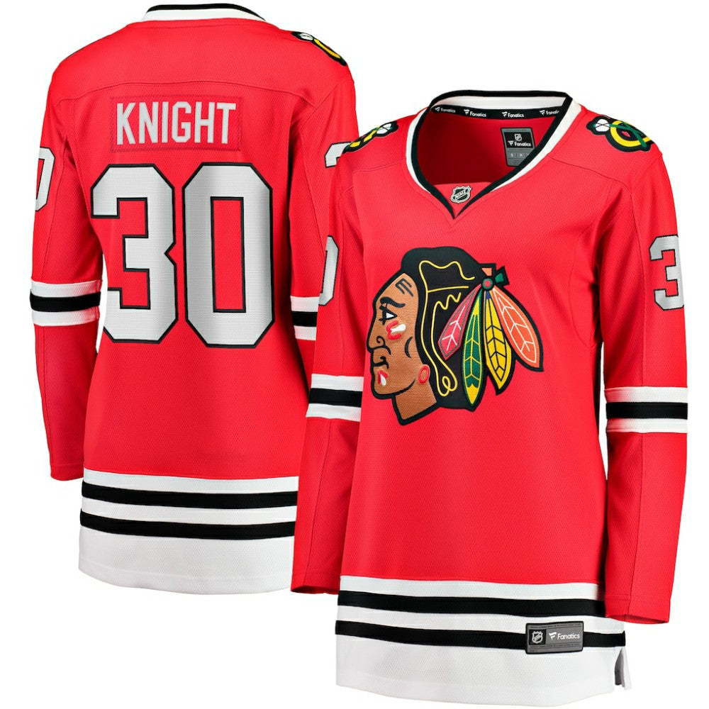 Spencer Knight Chicago Blackhawks Fanatics Women's Home Breakaway Player Jersey - Red - NHL 202999982