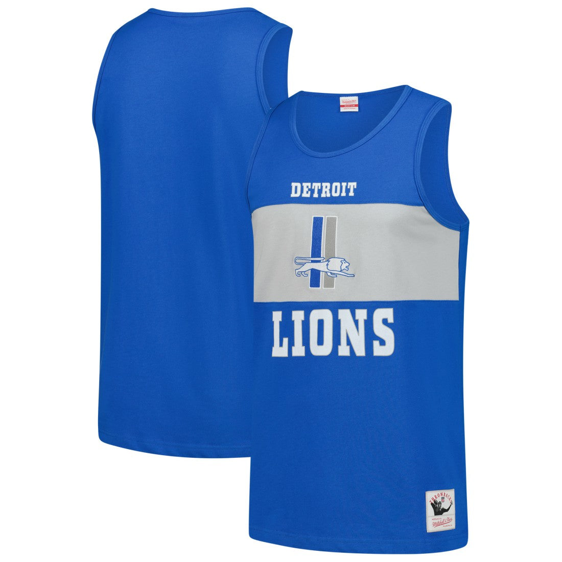 Mitchell & Ness Detroit Lions Retro Colorblock Tank Top Blue