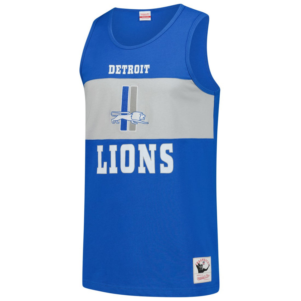 Mitchell & Ness Detroit Lions Retro Colorblock Tank Top Blue