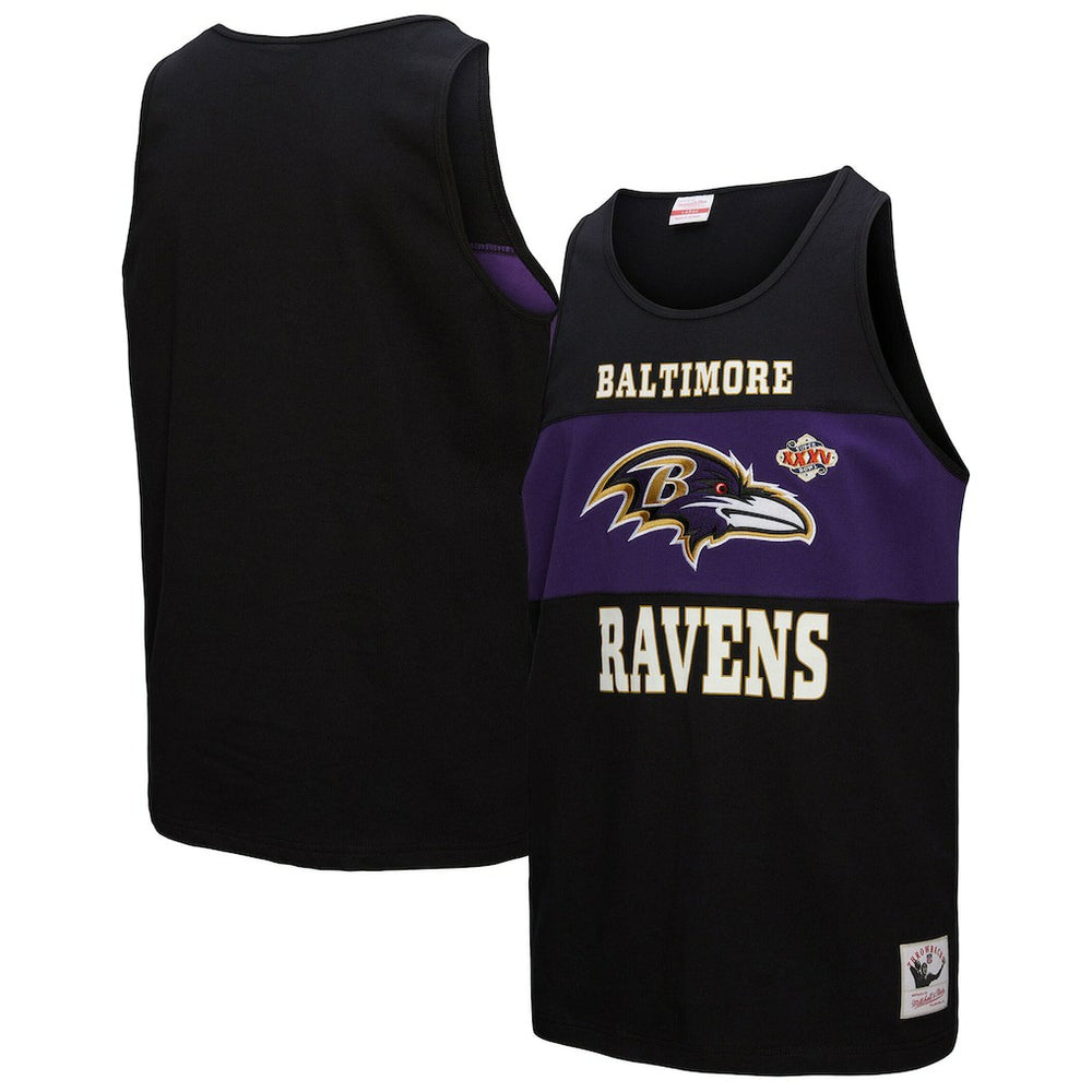Mitchell & Ness Baltimore Ravens Retro Colorblock Tank Top Black
