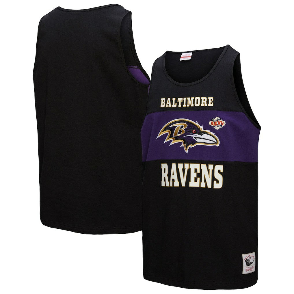 Mitchell & Ness Baltimore Ravens Retro Colorblock Tank Top Black