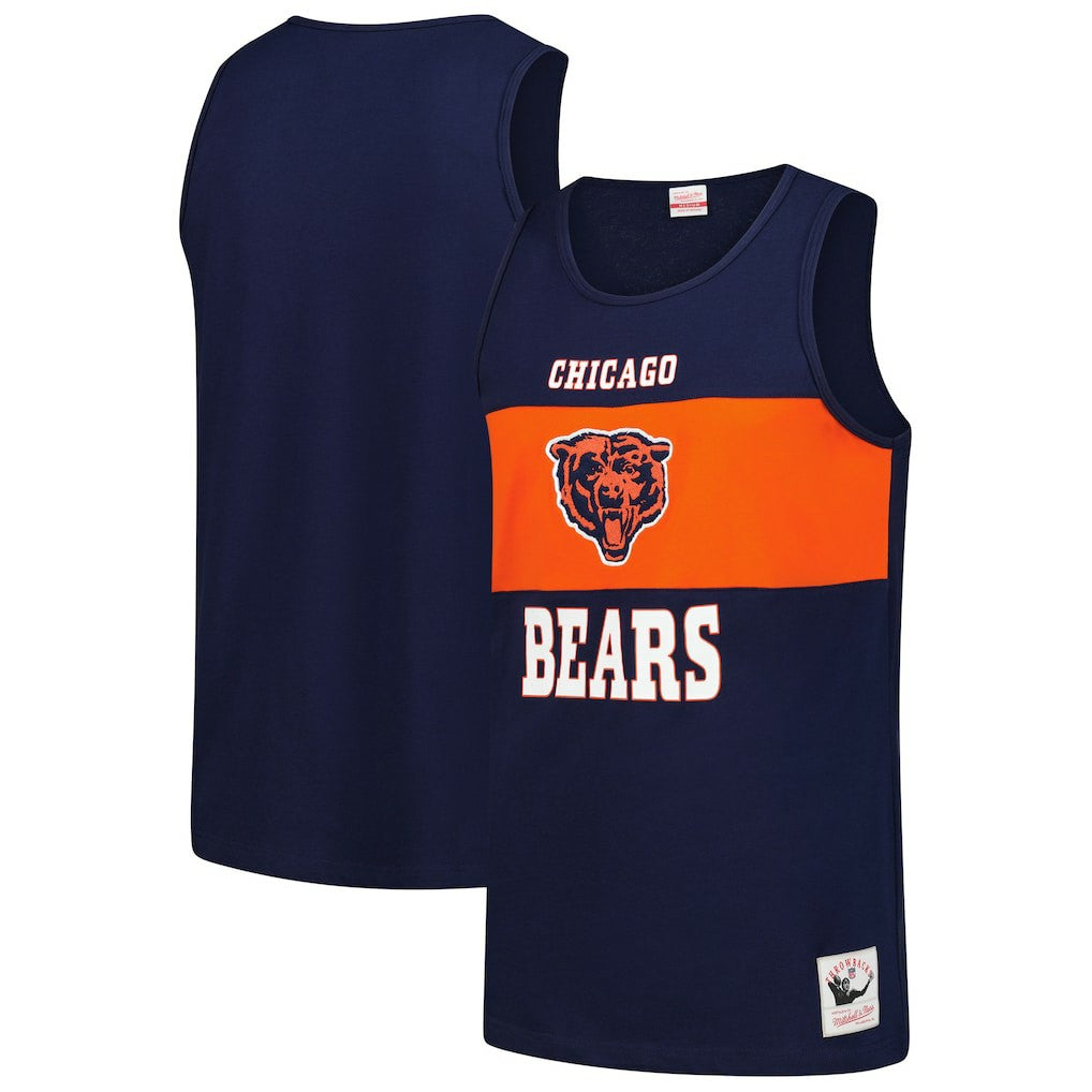 Mitchell & Ness Chicago Bears Retro Colorblock Tank Top Navy