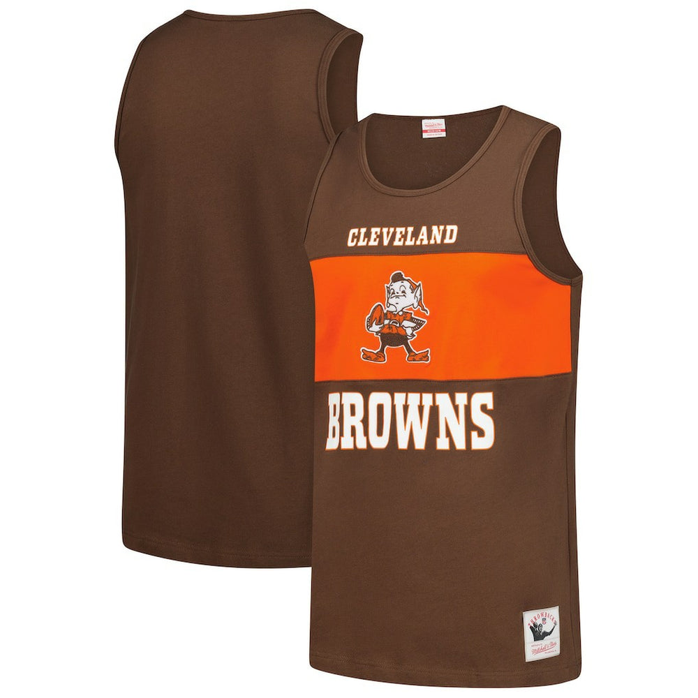 Mitchell & Ness Cleveland Browns Retro Colorblock Tank Top Brown