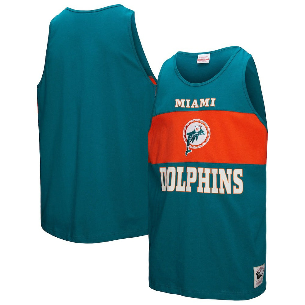 Mitchell & Ness Miami Dolphins Retro Colorblock Tank Top Aqua