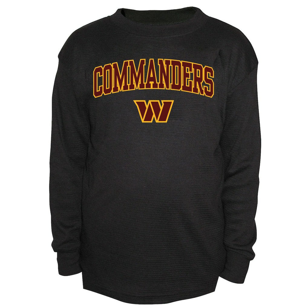 Fanatics Washington Commanders Big & Tall Thermal Long Sleeve Crew Neck T-Shirt Black