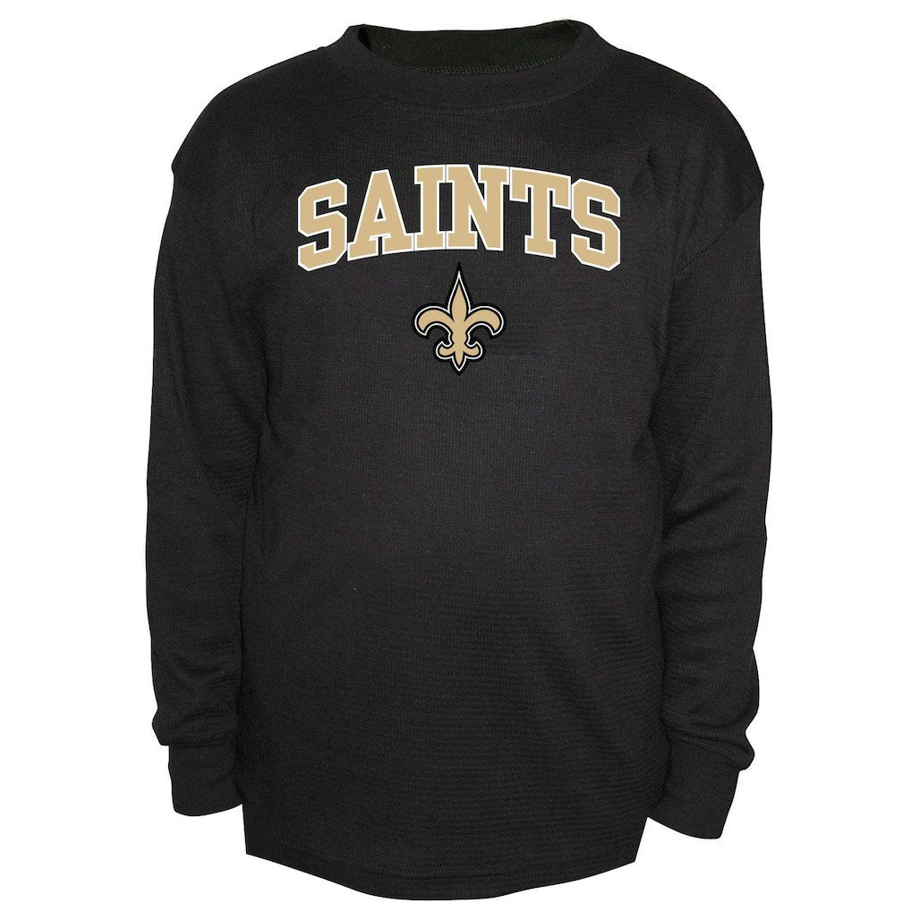 Fanatics New Orleans Saints Big & Tall Thermal Long Sleeve Crew Neck T-Shirt Black