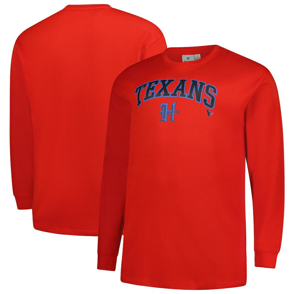Fanatics Houston Texans Big & Tall Throwback Thermal Long Sleeve T-Shirt Red