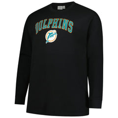 Fanatics Miami Dolphins Big & Tall Throwback Thermal Long Sleeve T-Shirt Black