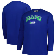 Fanatics Seattle Seahawks Big & Tall Throwback Thermal Long Sleeve T-Shirt Royal
