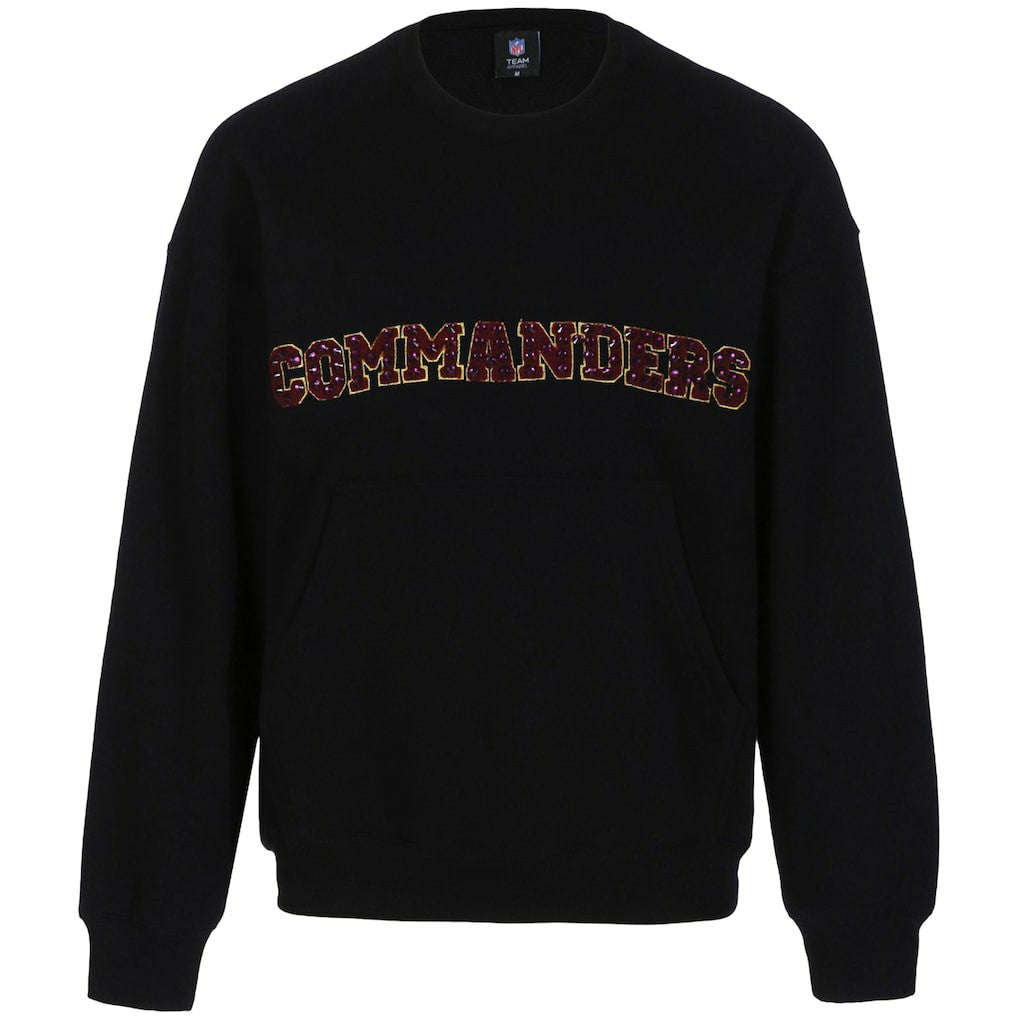 Washington Commanders Cuce Women's Chenille Jeweled Sweatshirt Black