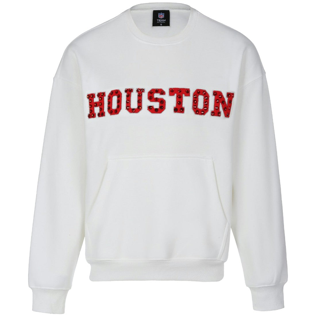 Houston Texans Cuce Women's Chenille Jeweled Sweatshirt White