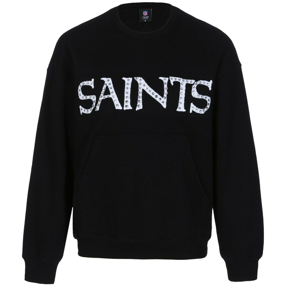 New Orleans Saints Cuce Women's Chenille Jeweled Sweatshirt Black