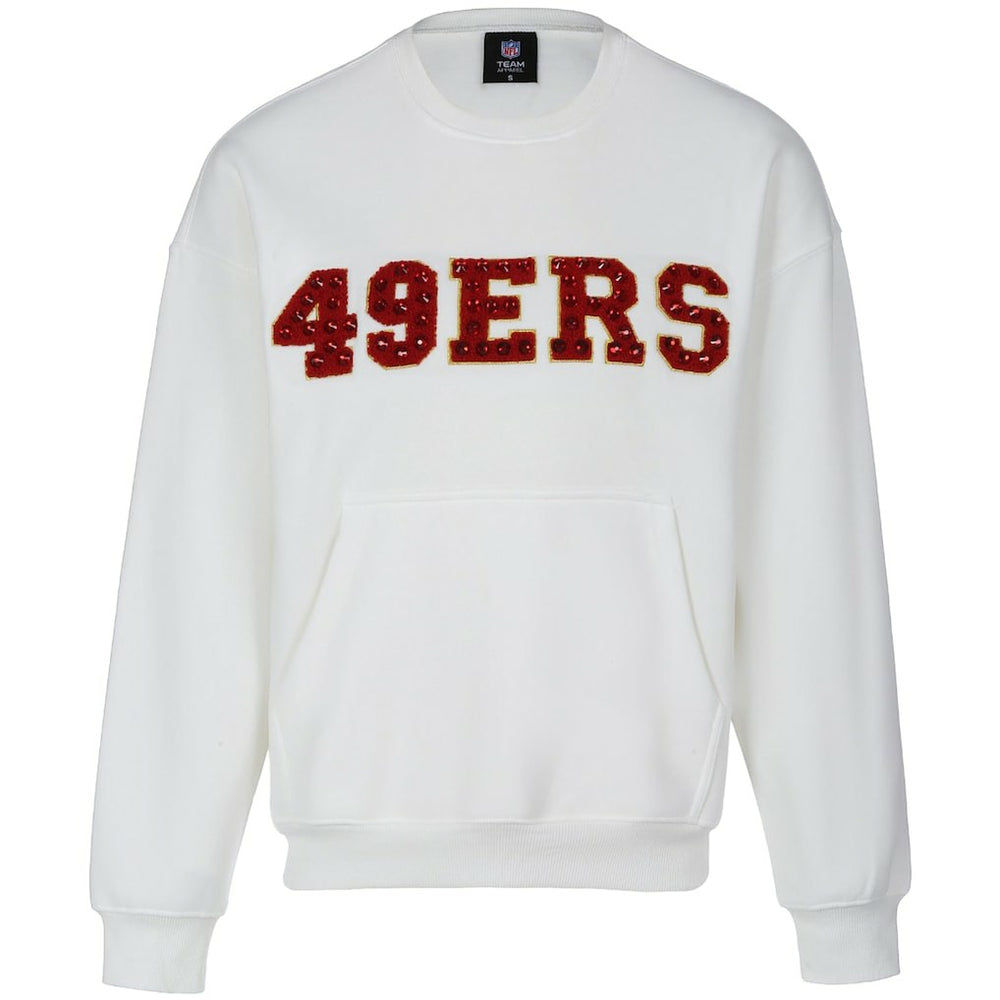 San Francisco 49ers Cuce Women's Chenille Jeweled Sweatshirt White