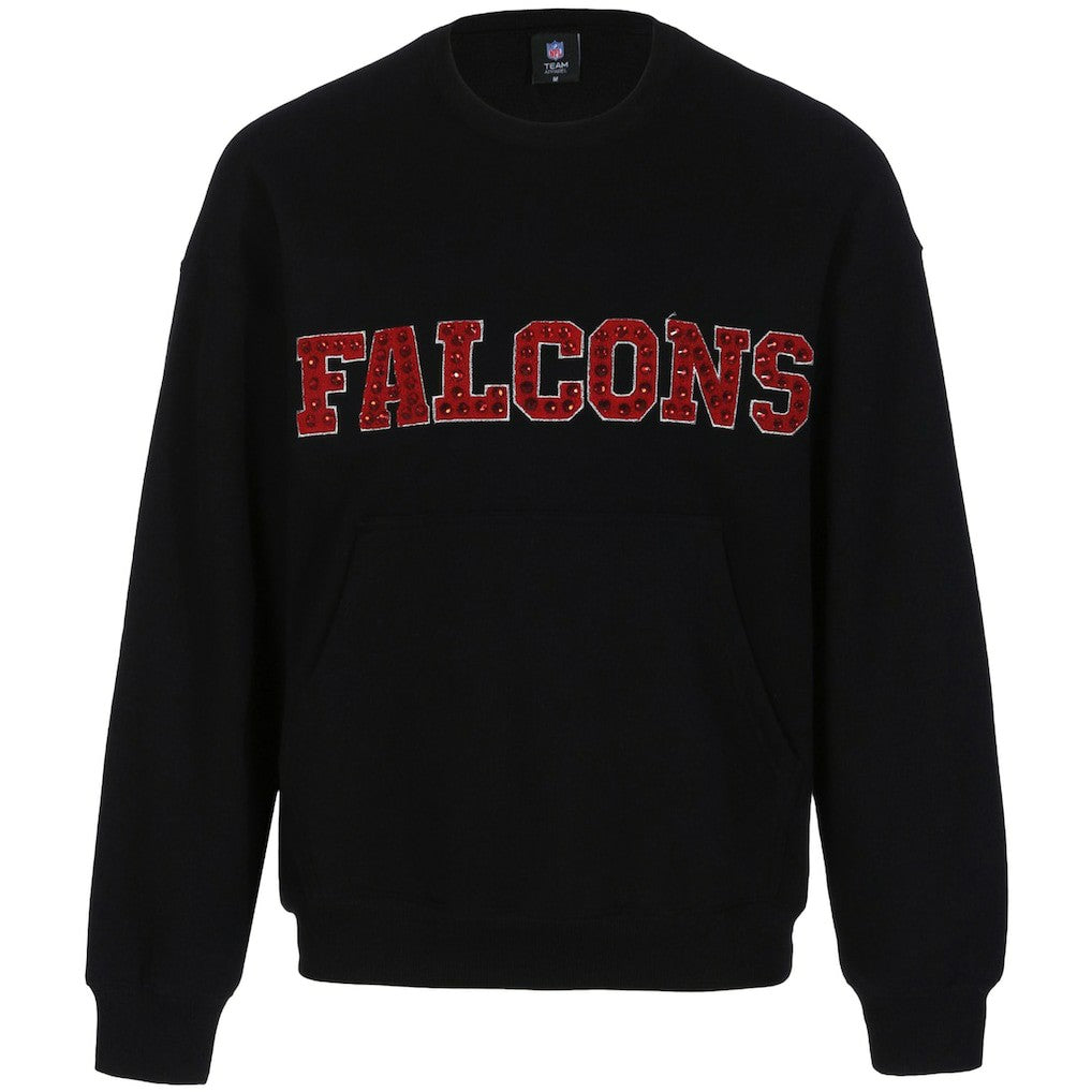 Atlanta Falcons Cuce Women's Chenille Jeweled Sweatshirt Black