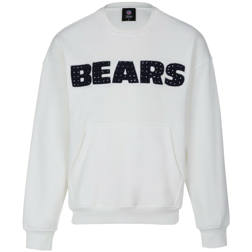 Chicago Bears Cuce Women's Chenille Jeweled Sweatshirt White