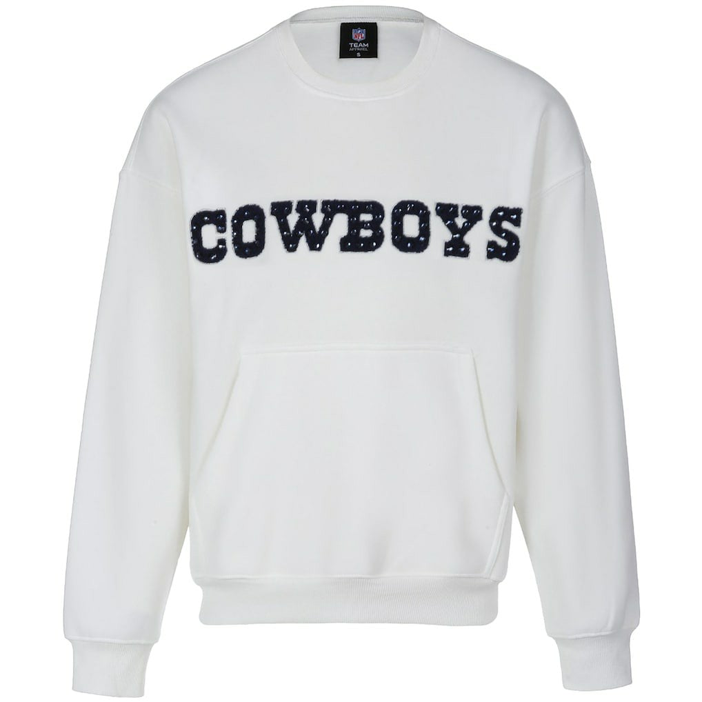 Dallas Cowboys Cuce Women's Chenille Jeweled Sweatshirt White