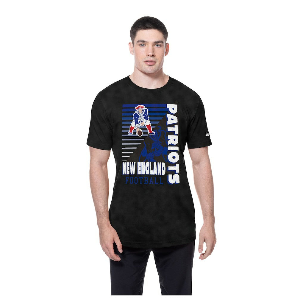 New England Patriots New Era Retro Logo Enzyme Washed Oversized T-Shirt Black