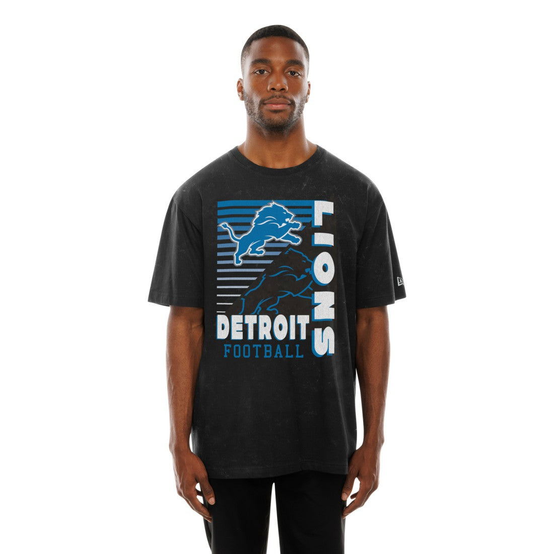 Detroit Lions New Era Enzyme Washed Oversized T-Shirt Black