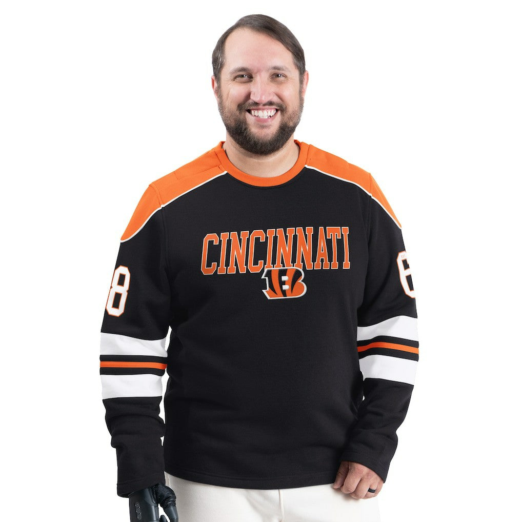 Cincinnati Bengals G-III Sports by Carl Banks Adaptive Lord Stanley Crewneck Sweatshirt Black