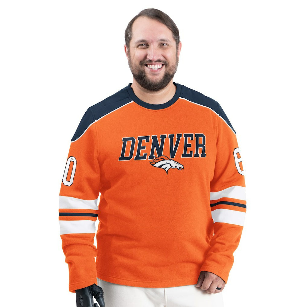 Denver Broncos G-III Sports by Carl Banks Adaptive Lord Stanley Crewneck Sweatshirt Orange