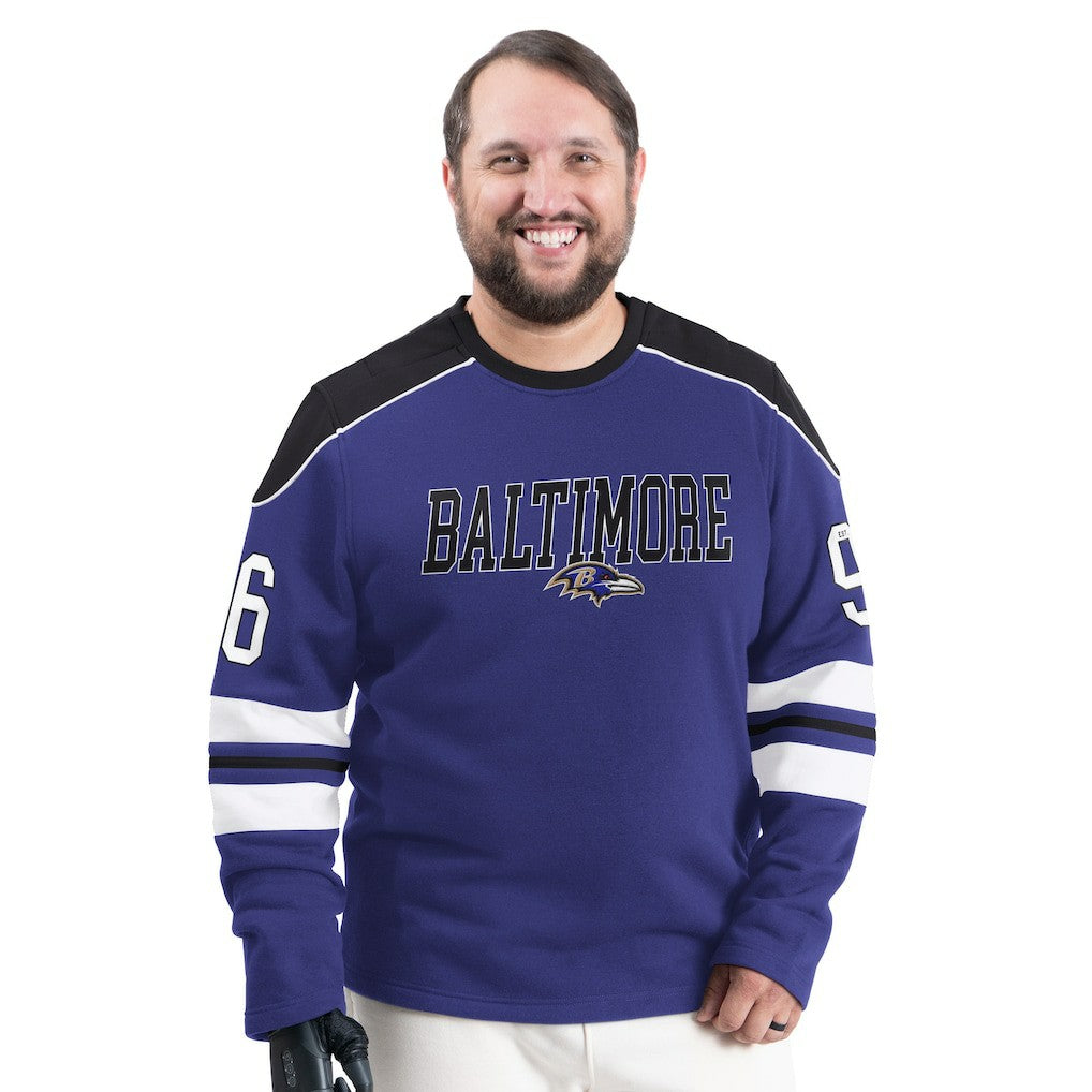 Baltimore Ravens G-III Sports by Carl Banks Adaptive Lord Stanley Crewneck Sweatshirt Purple