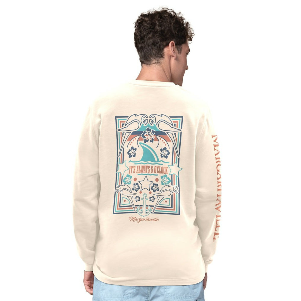 Pittsburgh Steelers Margaritaville Five O'Clock Henley Long Sleeve T-Shirt Cream