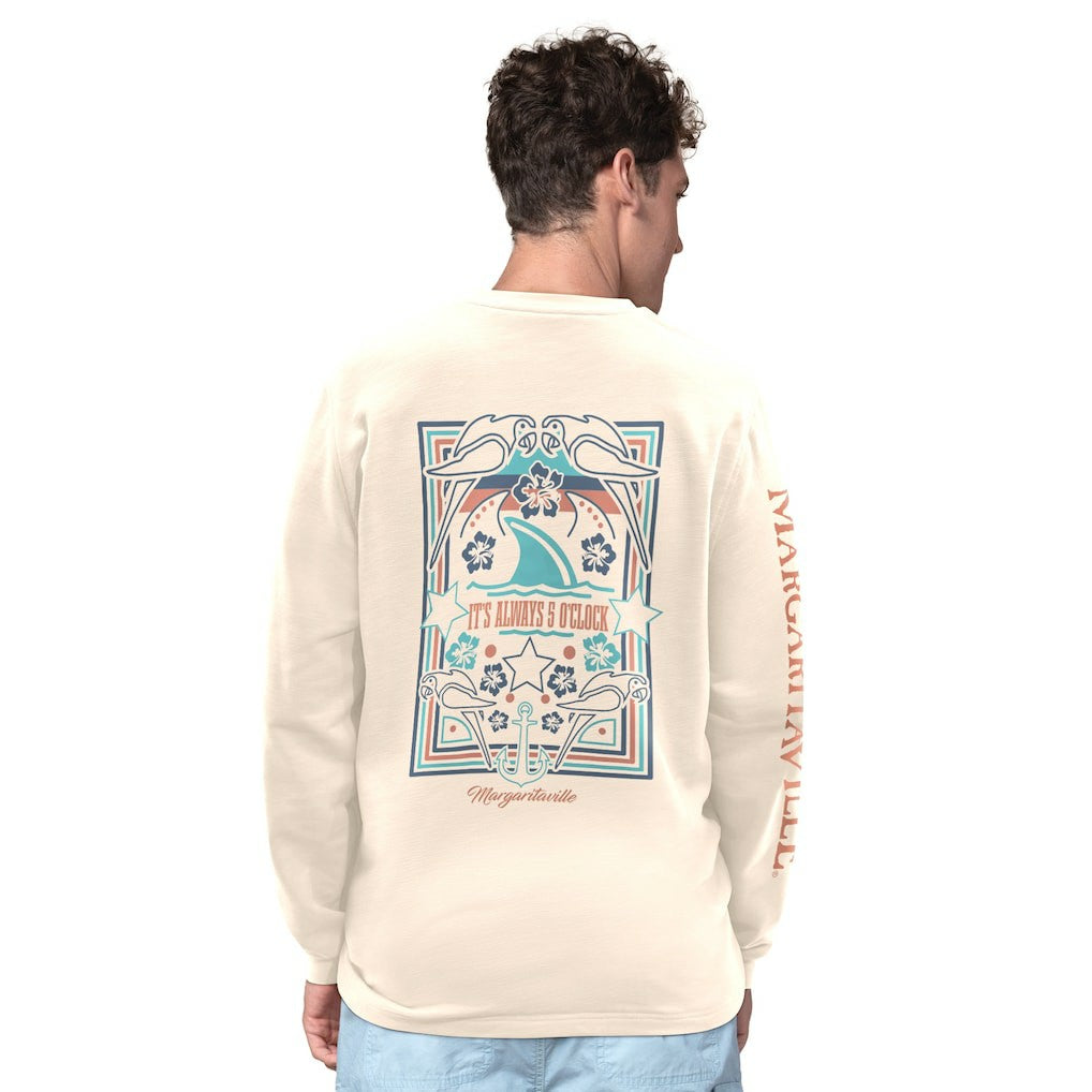Baltimore Ravens Margaritaville Five O'Clock Henley Long Sleeve T-Shirt Cream