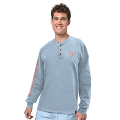 Houston Texans Margaritaville Five O'Clock Henley Long Sleeve T-Shirt Light Blue