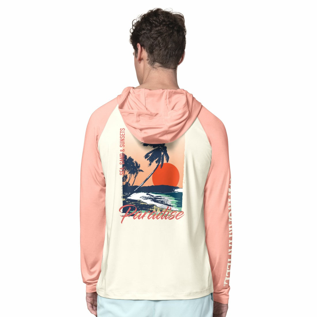Tampa Bay Buccaneers Margaritaville Sand, Sea, Sunsets Long-Sleeve Rashguard Hoodie Pullover -Cream/Amber