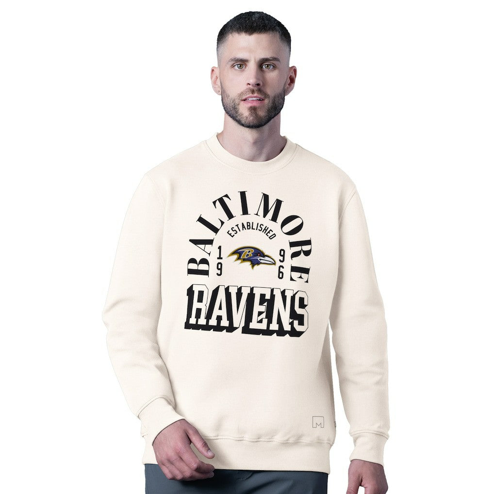 Baltimore Ravens MSX by Michael Strahan Whiteout Tri-Blend Sweatshirt White