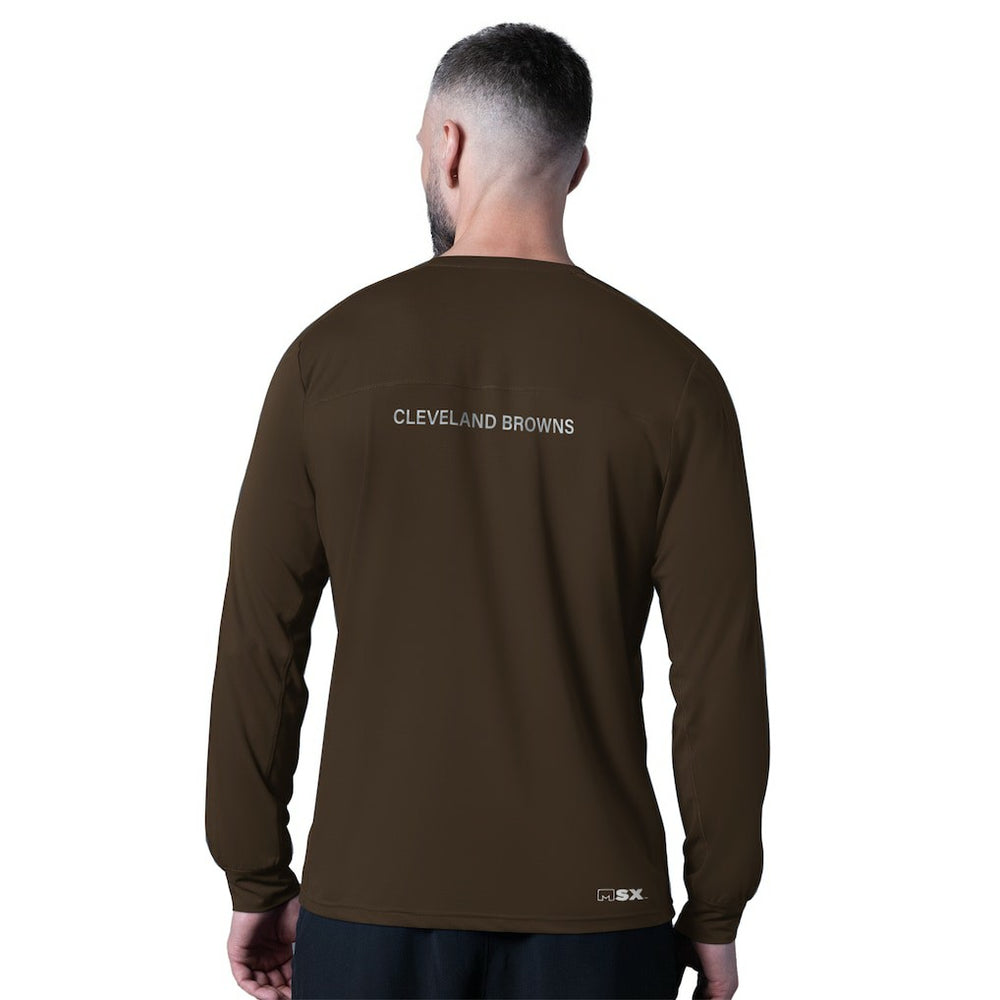 Cleveland Browns MSX by Michael Strahan Forward Long-Sleeve T-Shirt Brown