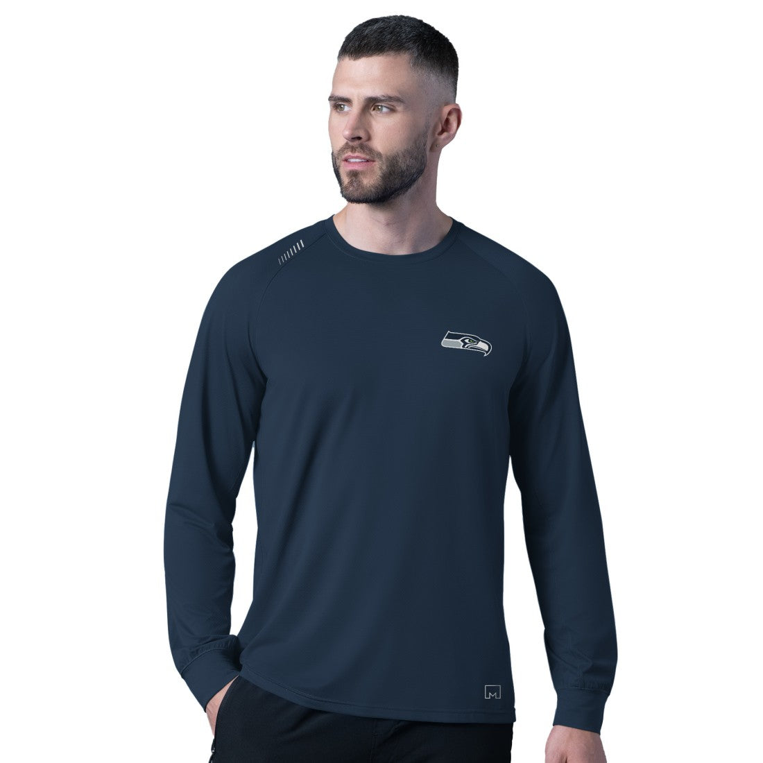 Seattle Seahawks MSX by Michael Strahan Forward Long-Sleeve T-Shirt Navy