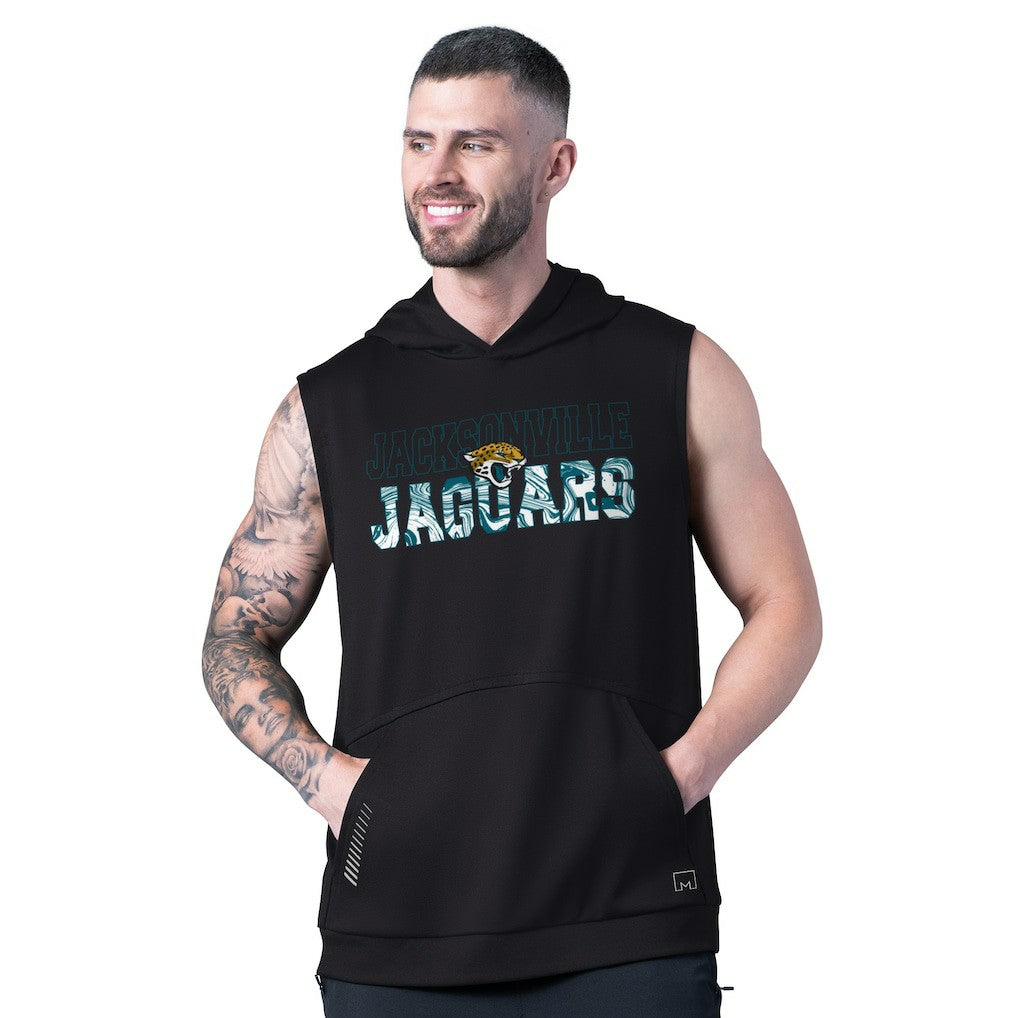 Jacksonville Jaguars MSX by Michael Strahan Tri-Blend Rebound Sleeveless Hoodie Black