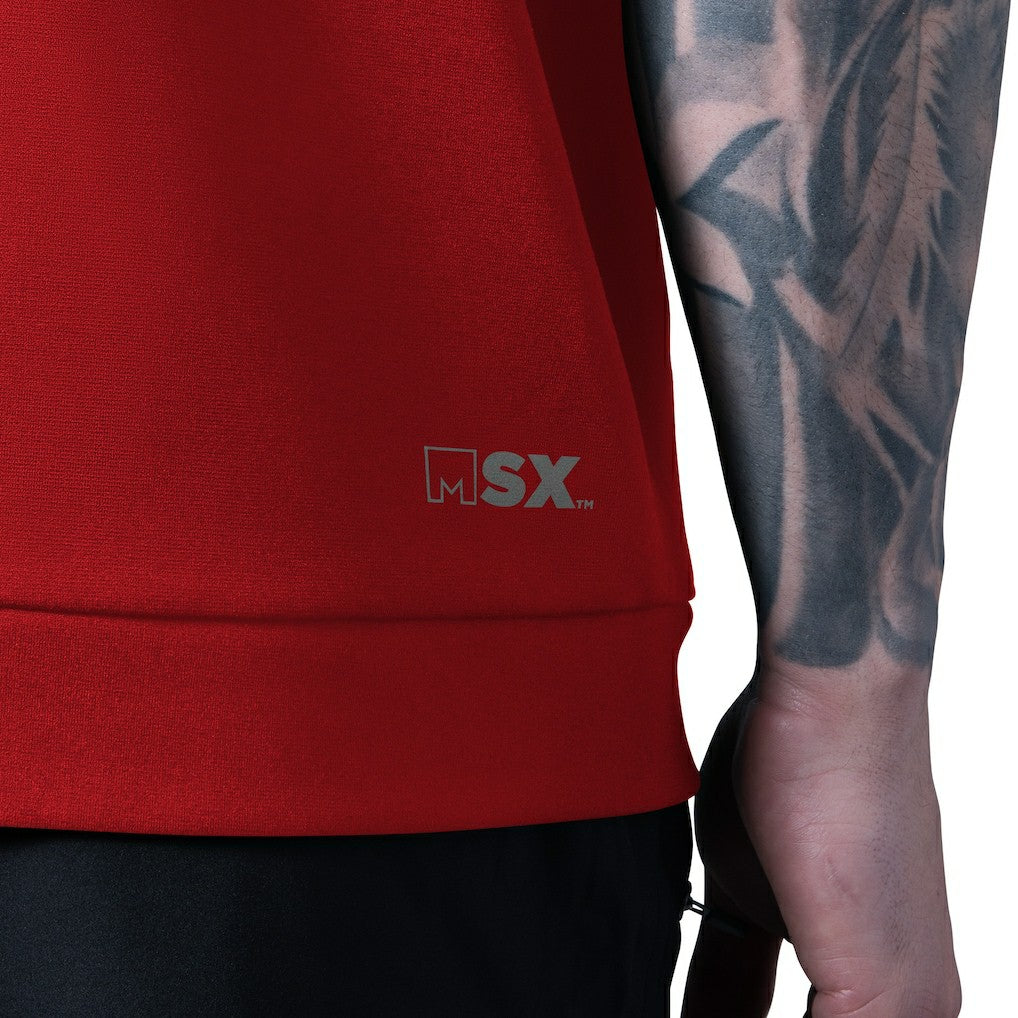 San Francisco 49ers MSX by Michael Strahan Tri-Blend Rebound Sleeveless Hoodie Scarlet