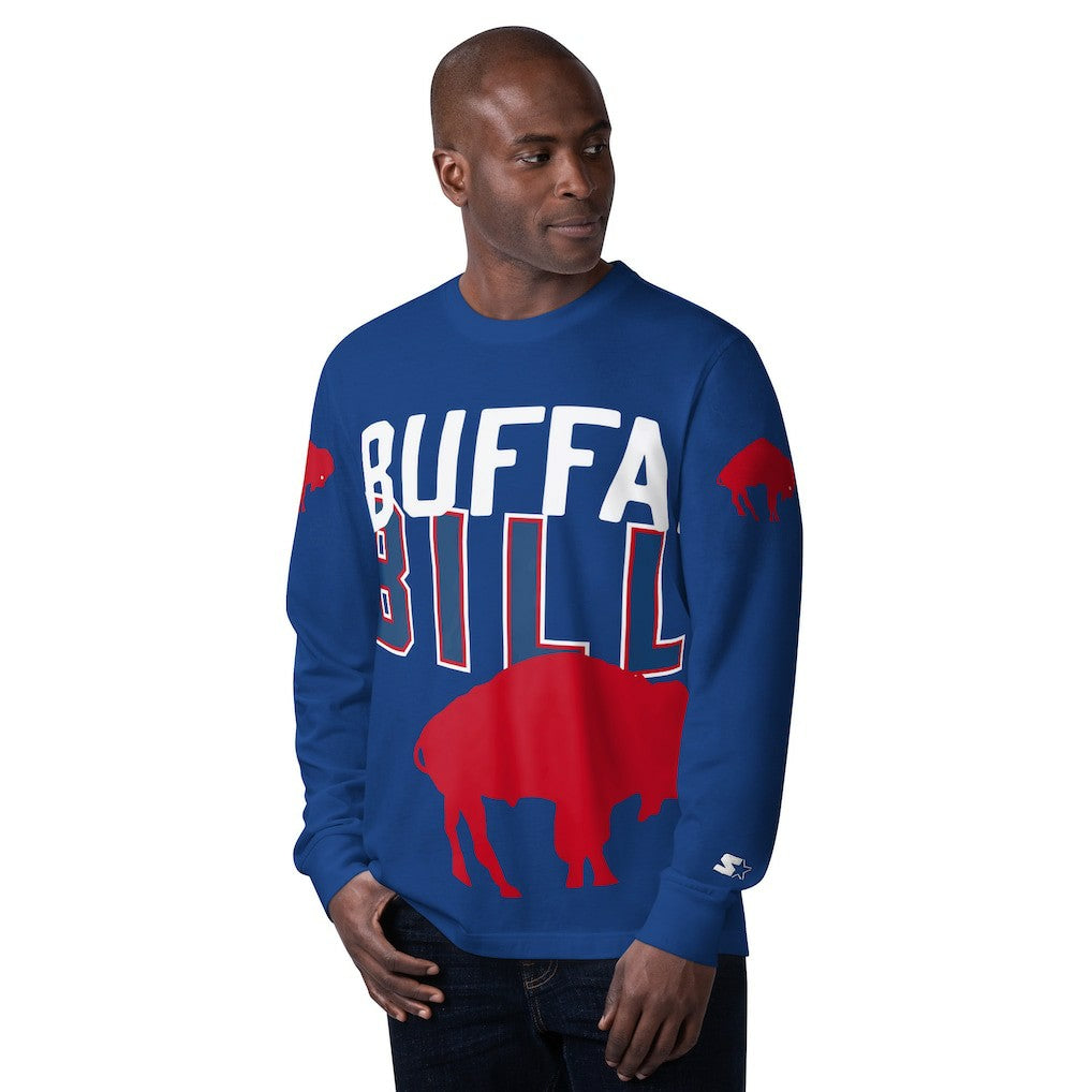Buffalo Bills Starter Extreme Clutch Hit Vintage Logo Long Sleeve T-Shirt Royal
