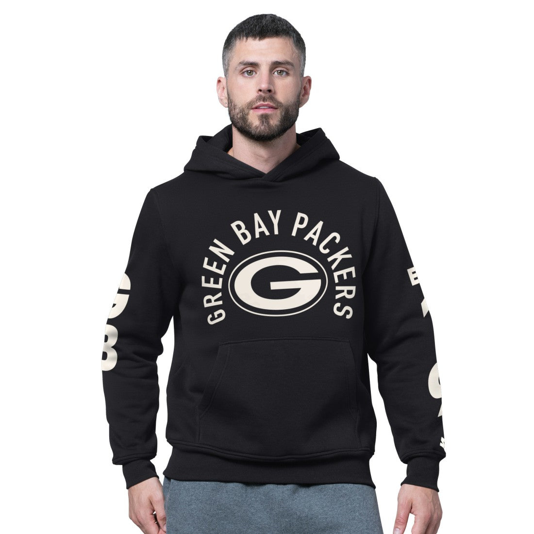 Green Bay Packers Starter Handoff Fleece Hoodie Sweatshirt Black