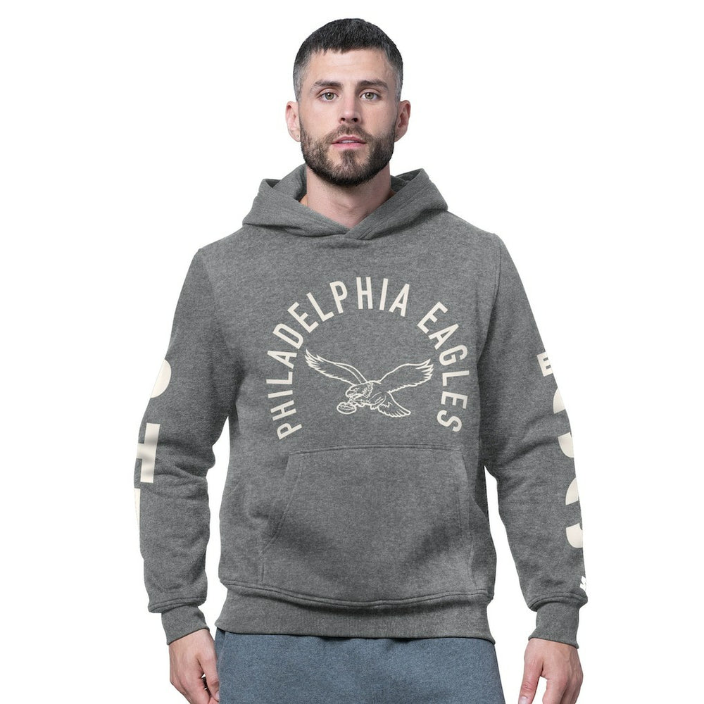 Philadelphia Eagles Starter Handoff Vintage Logo Fleece Hoodie Sweatshirt Charcoal
