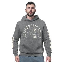 Indianapolis Colts Starter Handoff Vintage Logo Fleece Hoodie Sweatshirt Charcoal