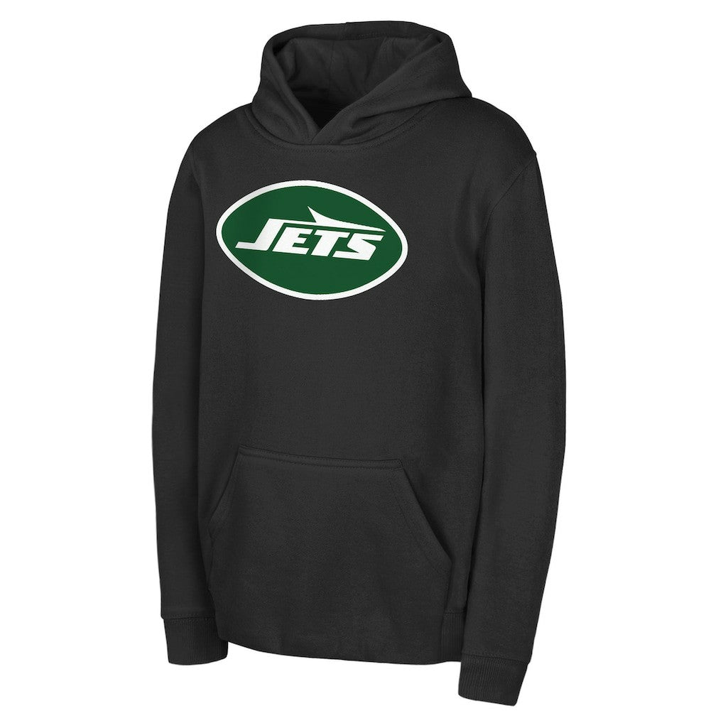 New York Jets Youth Team Logo Pullover Hoodie Black