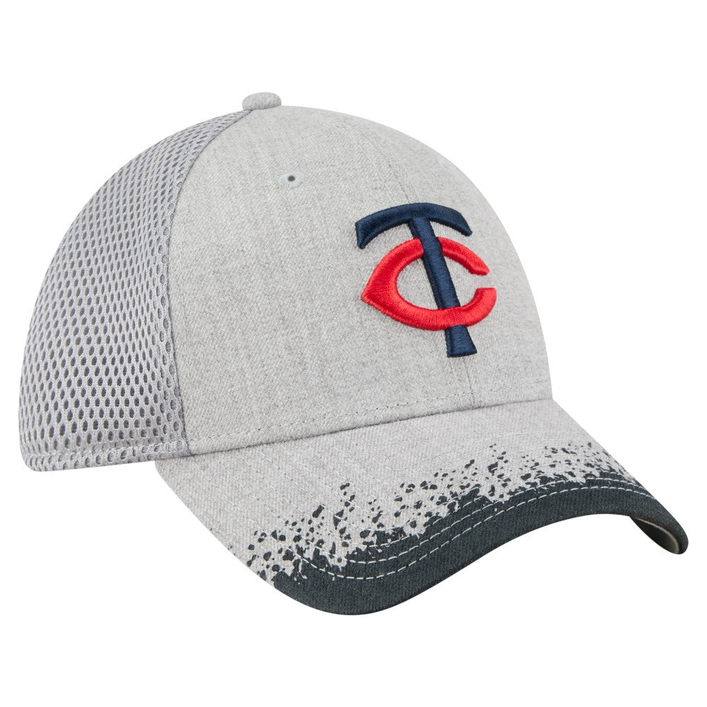 Minnesota Twins New Era Visor Paint Splatter 39THIRTY Flex Hat - Gray - New Era Online