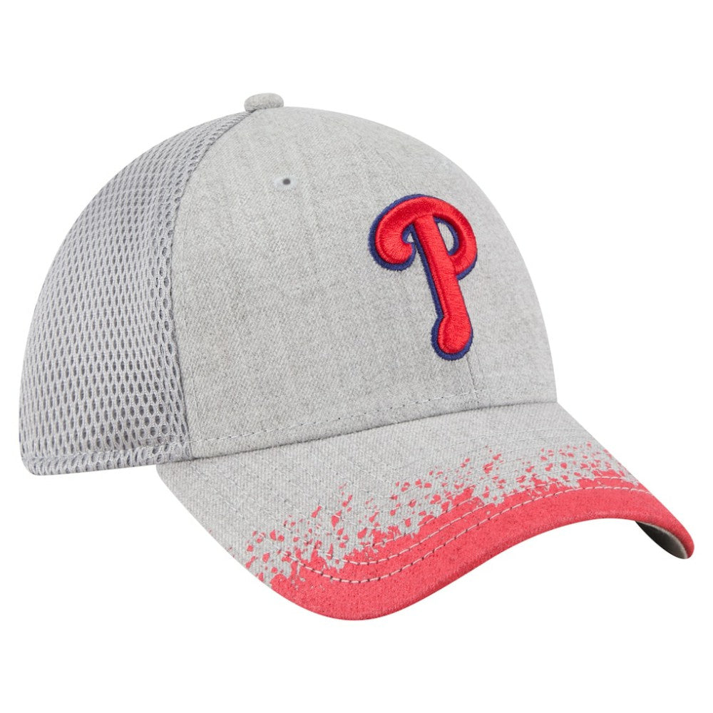 Philadelphia Phillies New Era Visor Paint Splatter 39THIRTY Flex Hat - Gray - New Era Discount