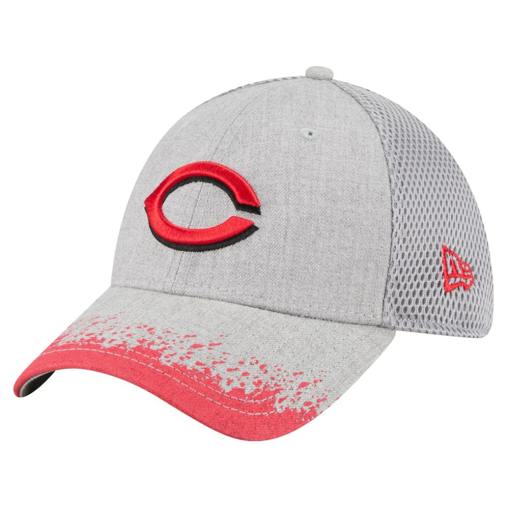 Cincinnati Reds New Era Visor Paint Splatter 39THIRTY Flex Hat - Gray - New Era Discount